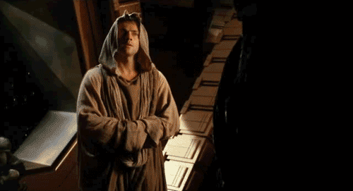 Daniel Jackson (Michael Shanks) in Jedi-like robes.