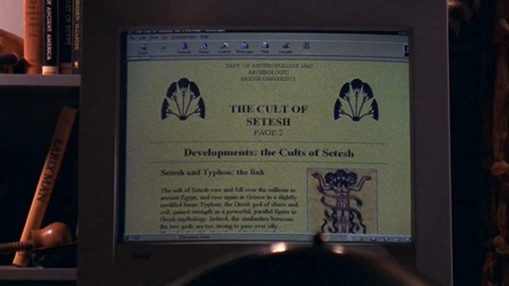 A close up Daniel Jackson’s computer showing research into the Cult of Setesh.