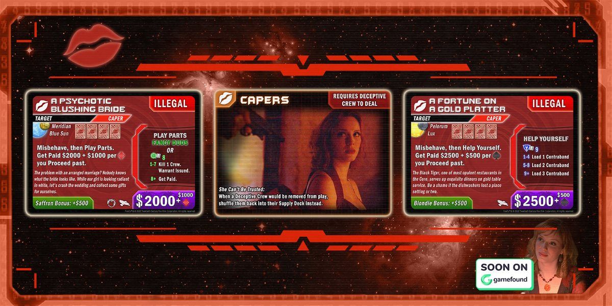 Firefly Boardgame Reveals “Unpredictable” New Caper Cards