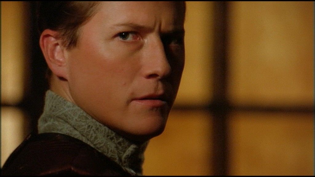 Jonas Quinn (Corin Nemec) looks back.