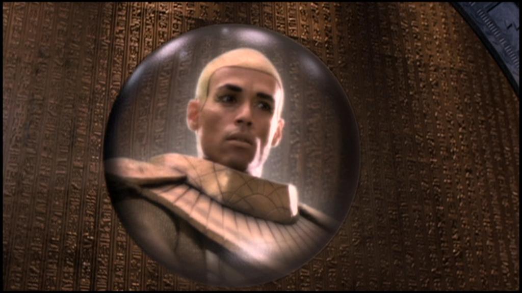 Apophis (Peter Williams) appears in an orb-like display.