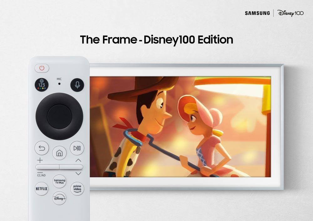 The Frame-Disney100 Edition with a Mickey Mouse-inspired SolarCell remote.