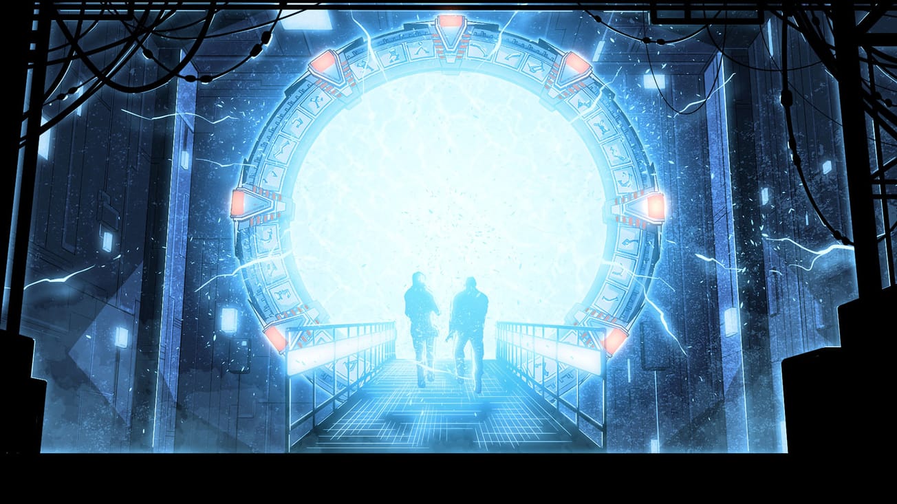 Original illustration of the Stargate gateroom